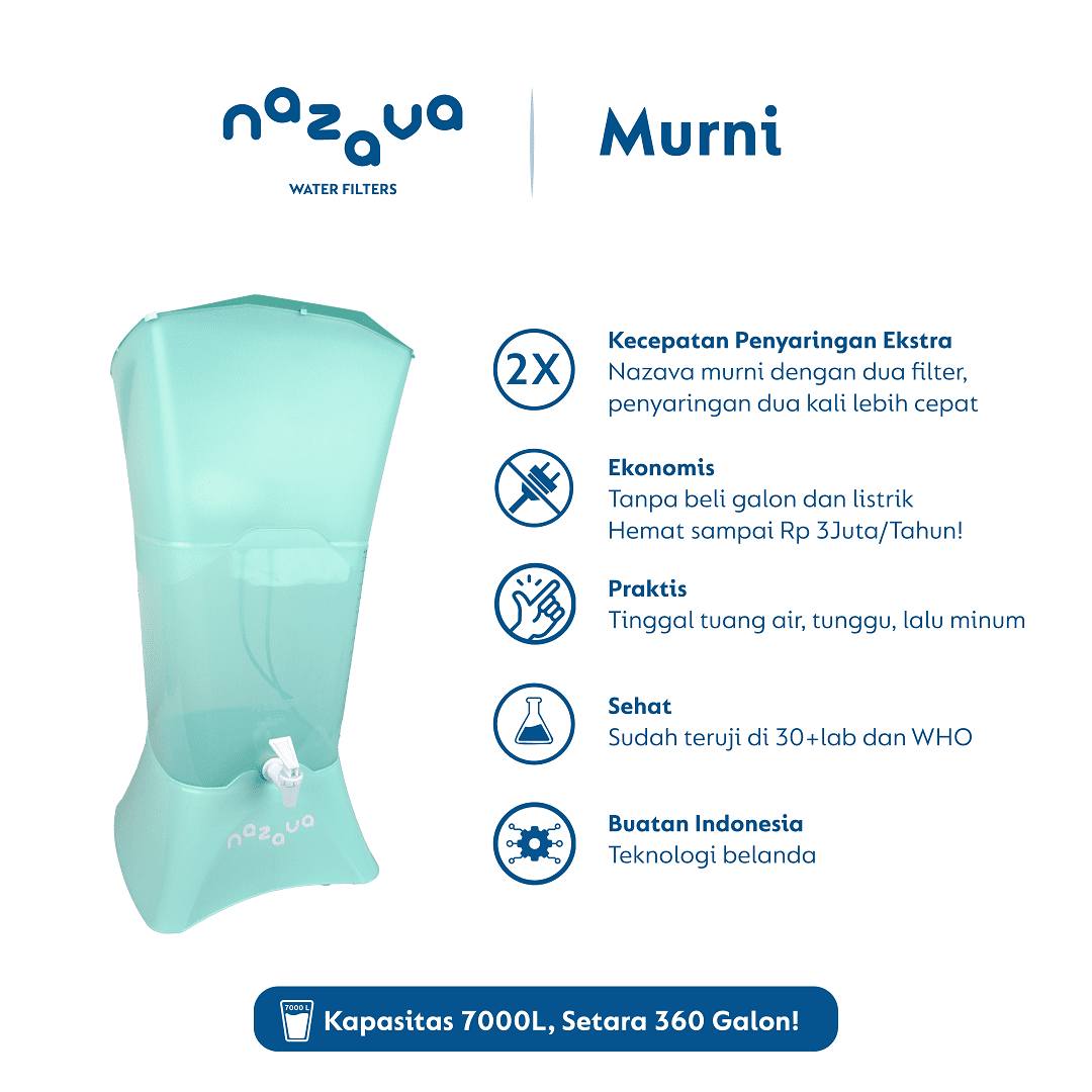 Nazava Murni 2 Filter - Filter Air Minum Keluarga - Water Purifier - Image 3